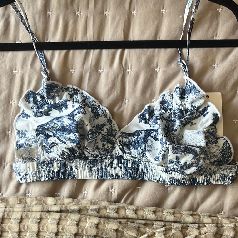 Commense Blue and White Women's Bralette